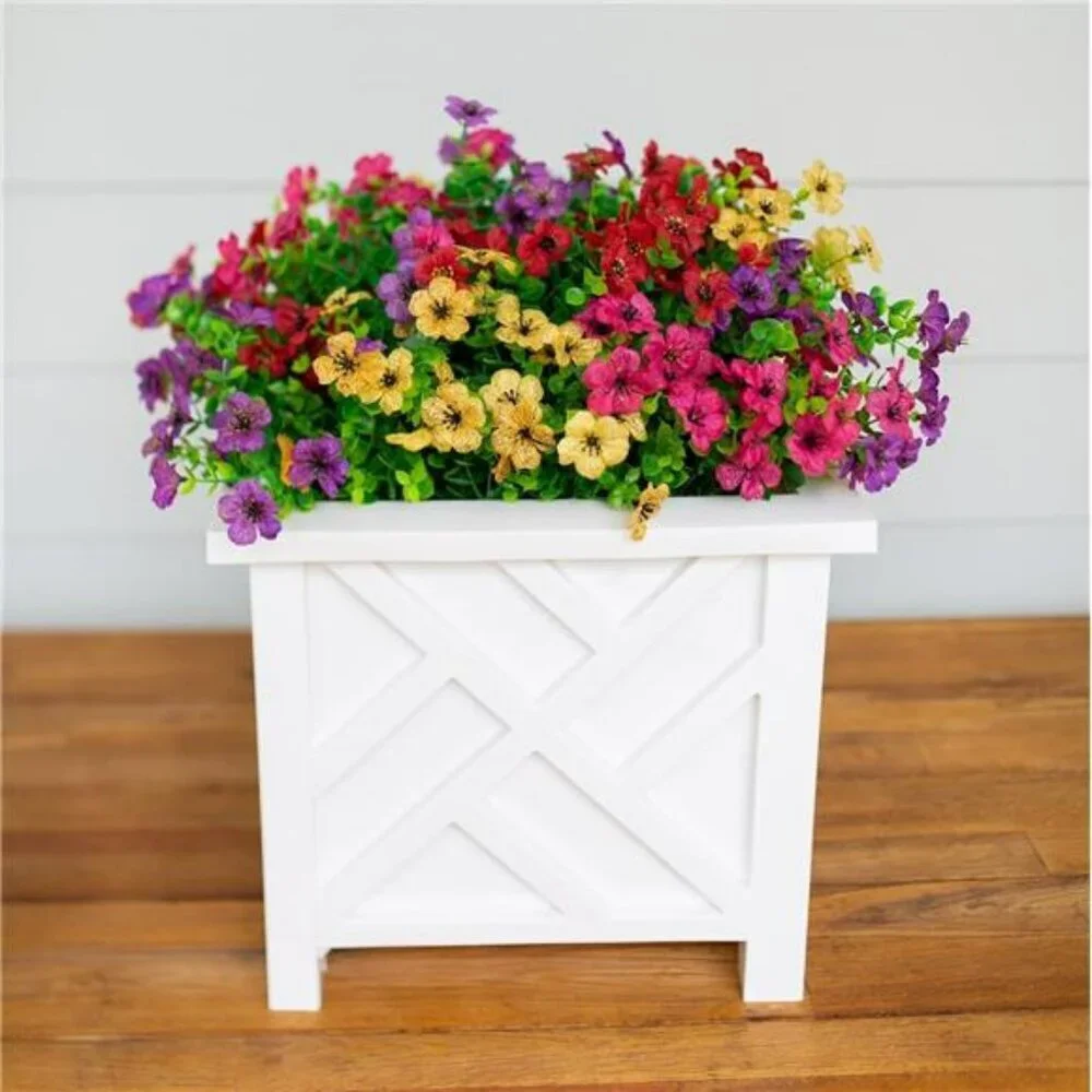 Artificial Daisy Flowers Outdoor UV Resistant 12 Bundles Faux Plants Decor